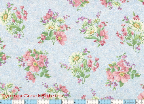 Child's Lullaby Bouquet Blue Fabric <font color=Red> SALE